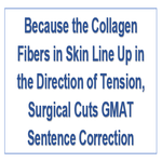 Because the Collagen Fibers in Skin Line Up in the Direction of Tension Surgical Cuts GMAT Sentence Correction